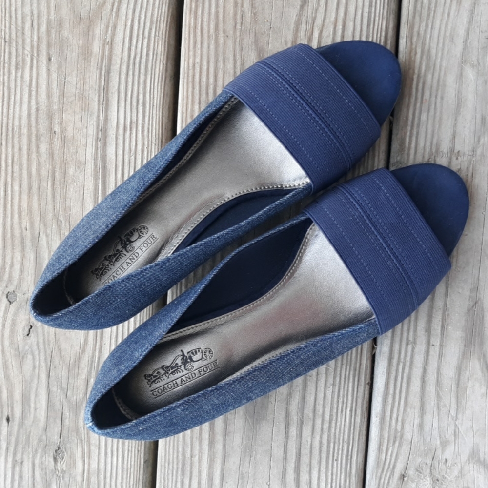 Coach and Four denim wedge